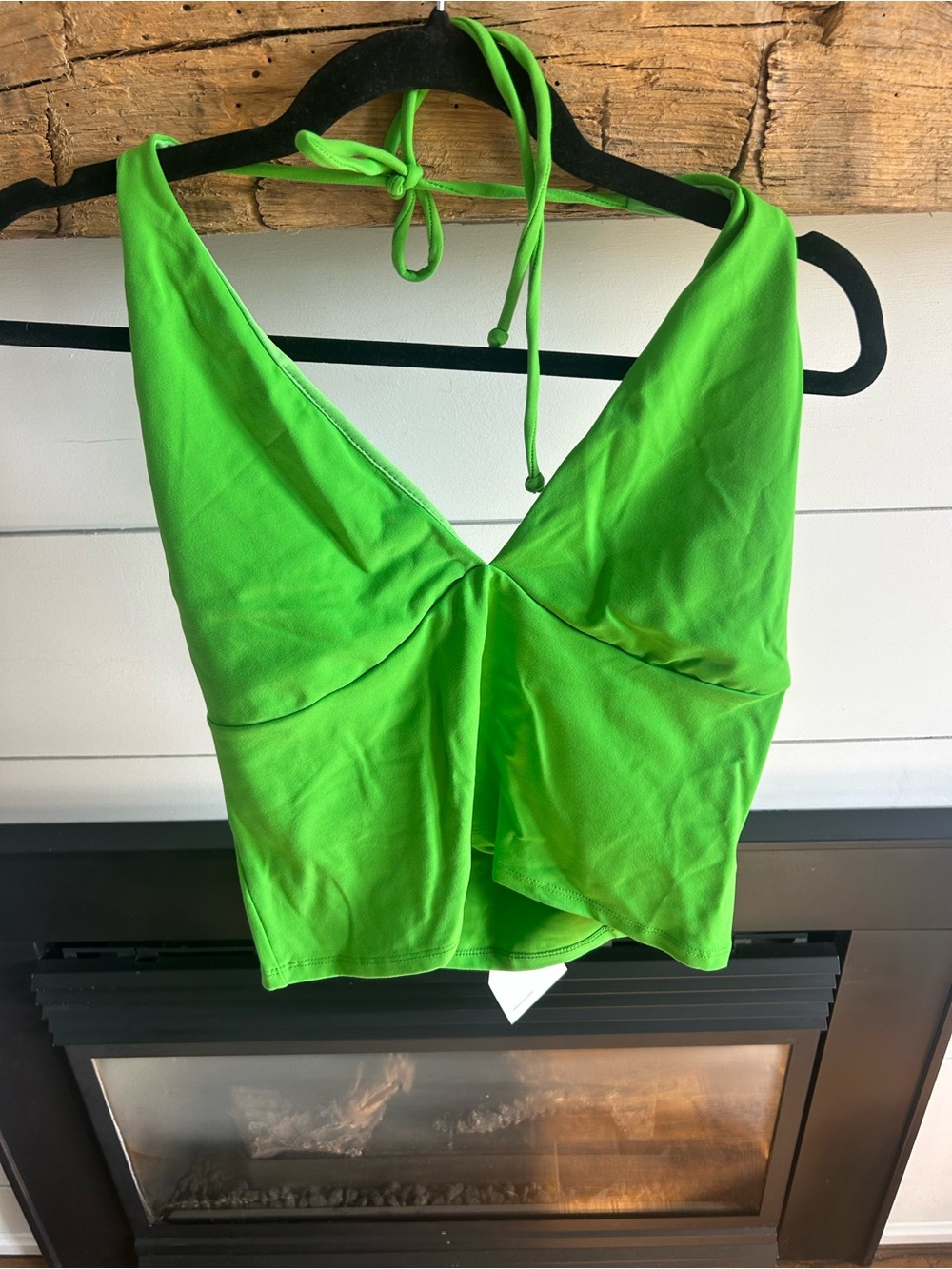 Urban Renewal Neon Green Halter V-Neck Tank
